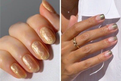 Golden Oyster nails par look8thenails, Groovy Baby Boomer par monaj